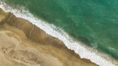 sea filmed on a drone in the sunset