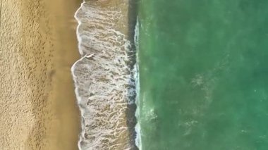 sea filmed on a drone in the sunset