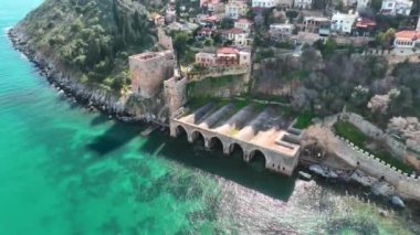 Alanya Castle Alanya Kalesi Aerial View of Mountain and City Turkey