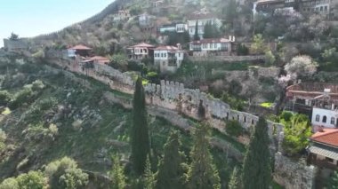 Alanya Castle Alanya Kalesi Aerial View of Mountain and City Turkey