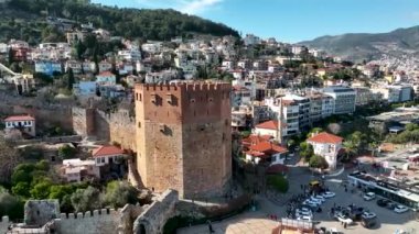 Alanya Castle Alanya Kalesi Aerial View of Mountain and City Turkey