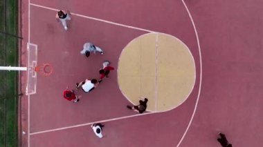 Basketbol sahası, hava görüntüsü 4 K