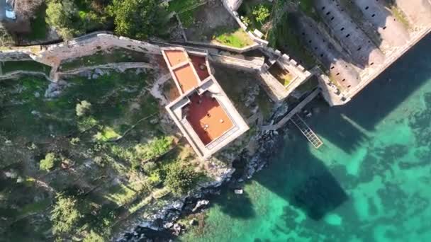 Alanya Castle Alanya Kalesi Aerial View Mountain City Turkey — Vídeo de Stock