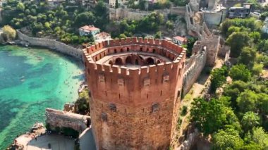 Alanya Castle Alanya Kalesi Aerial View of Mountain and City Turkey