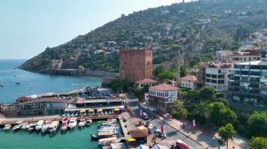 Alanya Castle Alanya Kalesi Aerial View of Mountain and City Turkey