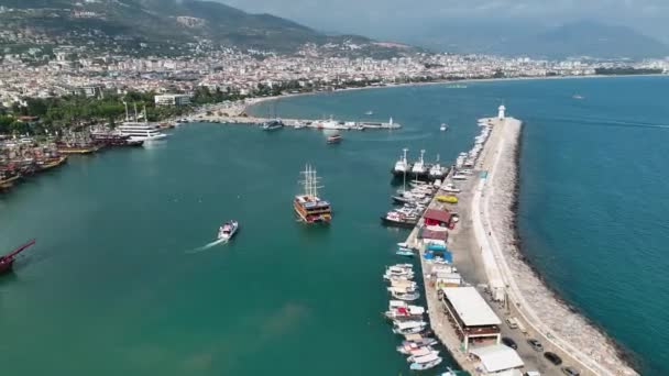Yacht Nel Porto — Video Stock
