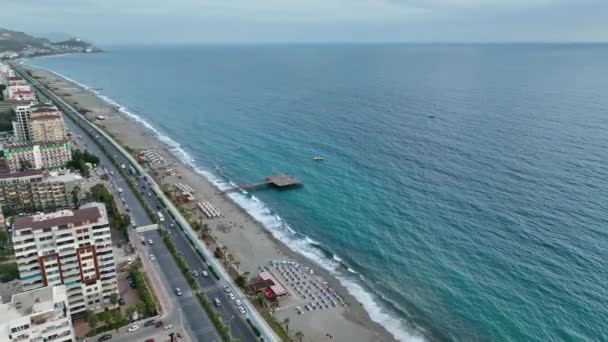 Vista Aérea Mahmutlar Turquía Alanya — Vídeos de Stock