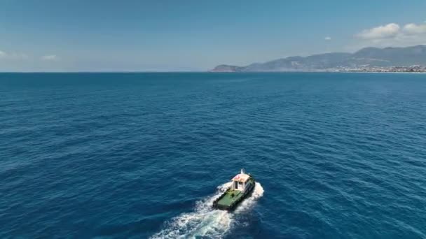 Römorkör Liman Görüntüsü Türkiye Alanya Açıldı — Stok video