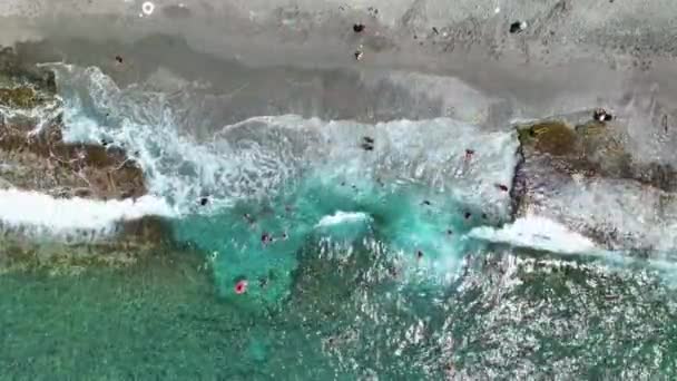 Γαλάζια Υφή Της Θάλασσας Τουρκία Alanya — Αρχείο Βίντεο