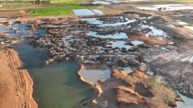 Çiftlik Arkaplanı Hava Görüntüsü 4K