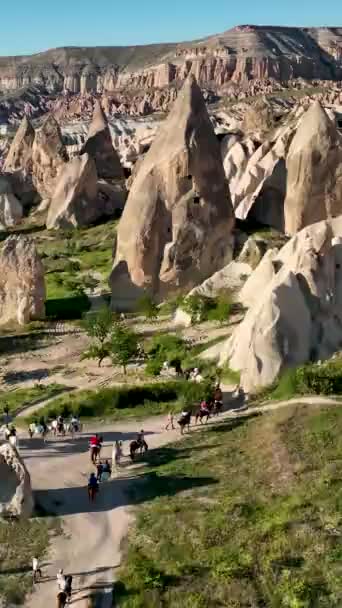 在Cappadocia骑马 — 图库视频影像