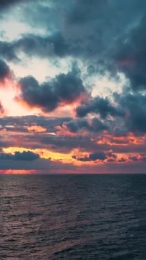 Cloudy sunset at sea