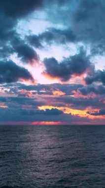 Cloudy sunset at sea