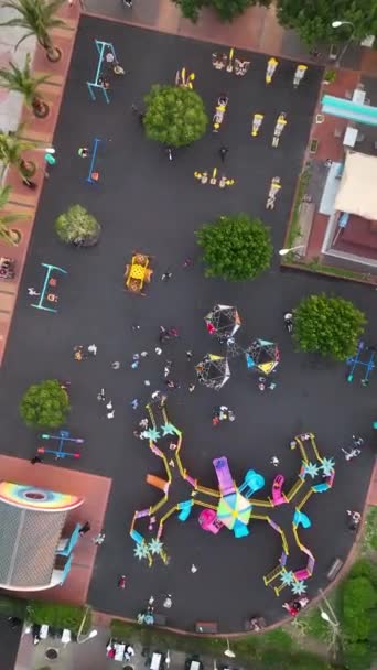 Children Play Big Playground — Wideo stockowe
