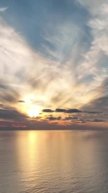 Cloudy sunset at sea