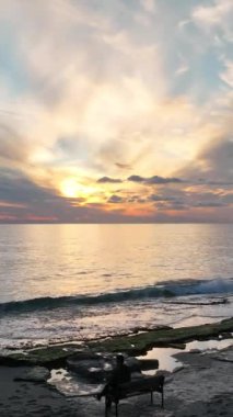 Cloudy sunset at sea