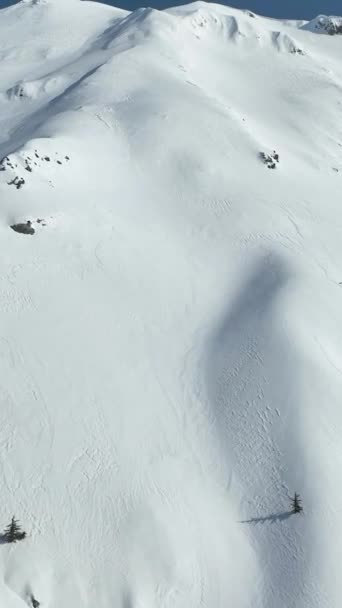 Snowboarder Desciende Las Montañas — Vídeos de Stock