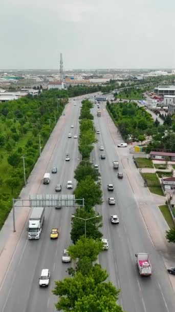 Konya Stad Luchtfoto Uitzicht Met Drone Turkije — Stockvideo