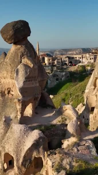 Pemandangan Yang Menakjubkan Kapadokia Adalah Tujuan Wisata Populer Turki — Stok Video