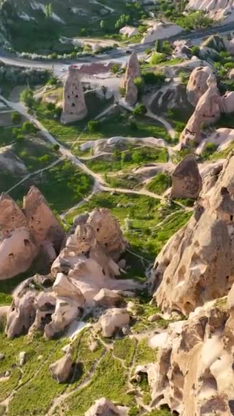Дивовижний Краєвид Каппадокія Популярним Туристичним Місцем Туреччини — стокове відео