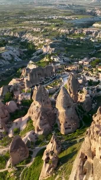 Verbazingwekkend Landschap Cappadocië Een Populaire Toeristische Bestemming Van Turkije — Stockvideo