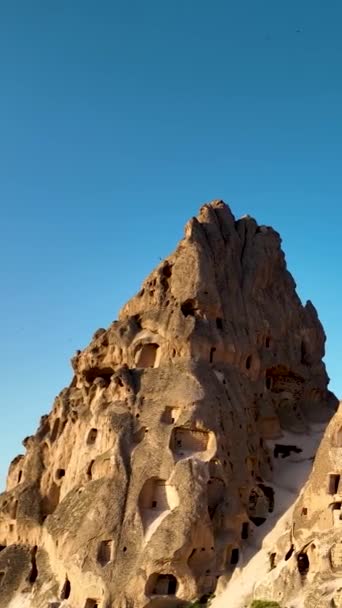 Wspaniały Krajobraz Kapadocja Jest Popularnym Miejscem Turystycznym Turcji — Wideo stockowe