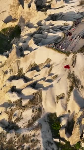 Verbazingwekkend Landschap Cappadocië Een Populaire Toeristische Bestemming Van Turkije — Stockvideo