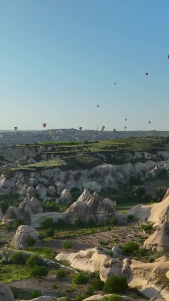 Cappadocia Widok Lotu Ptaka Pionowe Wideo — Wideo stockowe