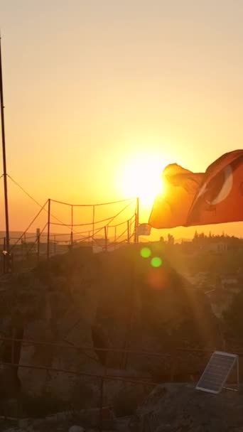 Туреччина Дрони Літають Над Дивовижними Кам Яними Формаціями Дивовижний Краєвид — стокове відео