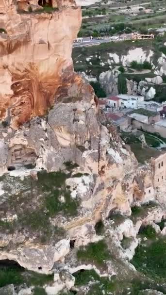 Turquia Drone Voando Sobre Incríveis Formações Rochosas Paisagem Fabulosa — Vídeo de Stock