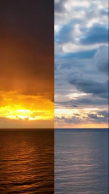 Cloudy sunset at sea