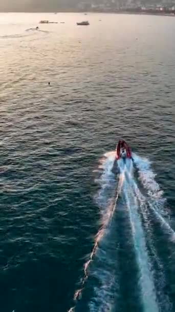 Active Lifestyle Sports Boat Turkey Alanya Epic Scene — Stock Video