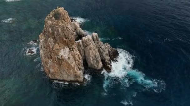 Goede Kwaliteit Achtergrond Blauwe Zee Kustlijn Vakantie — Stockvideo