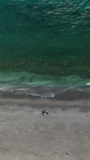 Concetto Spiaggia Onde Sulla Spiaggia Mar Mediterraneo — Video Stock
