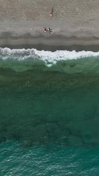 Conceito Praia Ondas Praia Mar Mediterrâneo — Vídeo de Stock