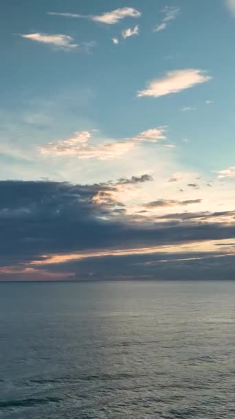 Закат Облачного Моря Летящий Солнце — стоковое видео