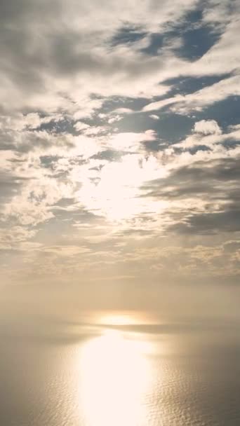 Oblačné Moře Západ Slunce Létání Slunečním Vzduchu Pohled — Stock video