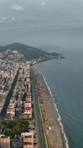 Турецкие Здания Прекрасный Вид Город Аланья — стоковое видео