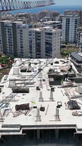 Prace Budowlane Elewacyjne Kafelki Dach Betonowy — Wideo stockowe