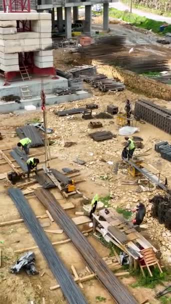 Prace Budowlane Elewacyjne Kafelki Dach Betonowy — Wideo stockowe