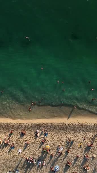 People Sunbathing Beach Holidays Turkey Mediterranean Sea — Stock Video