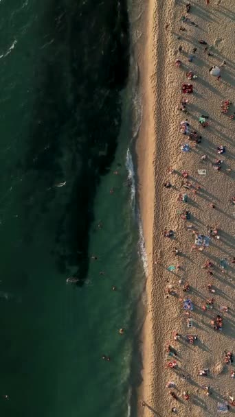 People Sunbathing Beach Holidays Turkey Mediterranean Sea — Stock Video