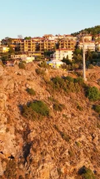 Vertical Video Summer Vibes Castle Alanya — Stock Video