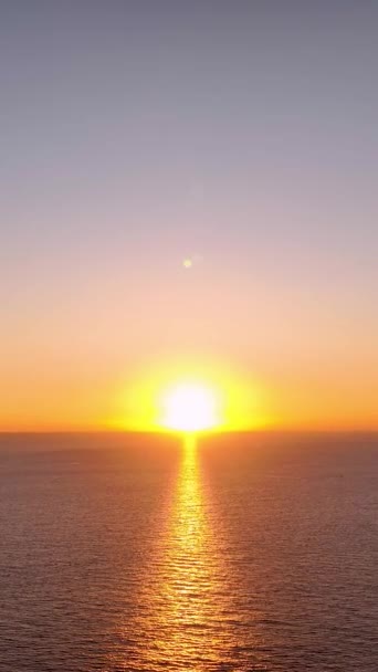 Cloudy Sea Sunset Flying Sun — Stock Video