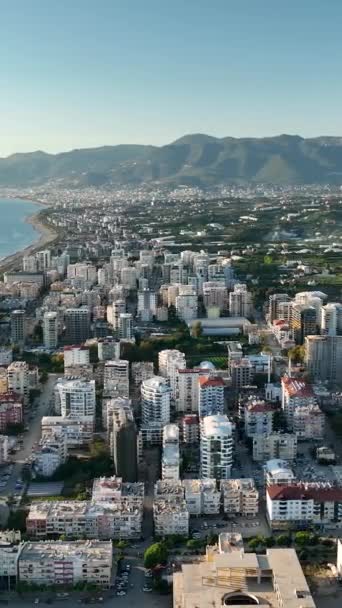 Edificios Turcos Una Hermosa Vista Ciudad Alanya — Vídeos de Stock