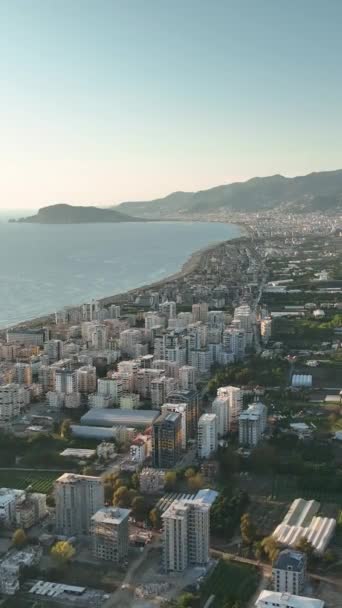 Török Épületek Gyönyörű Kilátás Alanya Városában — Stock videók