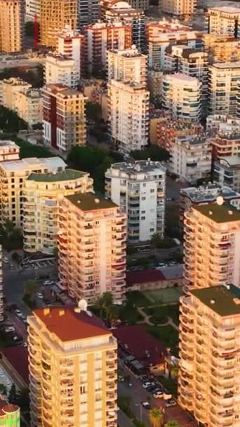 Tyrkiske Bygninger Vakker Utsikt Byen Alanya – stockvideo