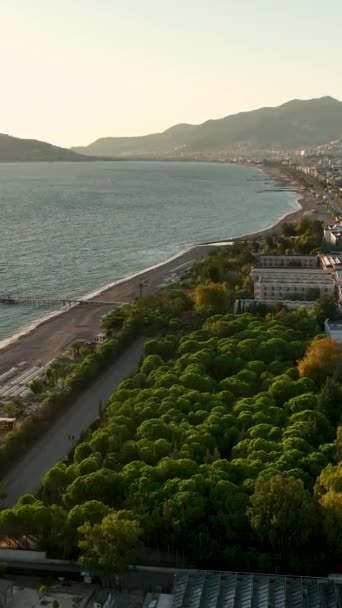 Türkische Gebäude Eine Schöne Aussicht Der Stadt Alanya — Stockvideo