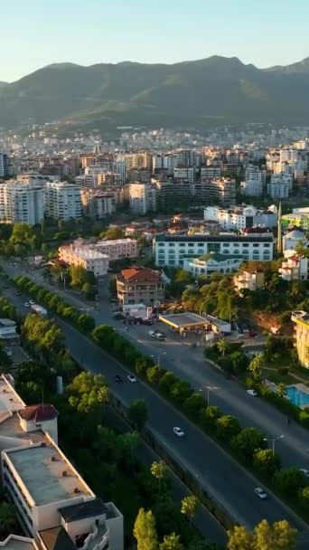 Edificios Turcos Una Hermosa Vista Ciudad Alanya — Vídeo de stock