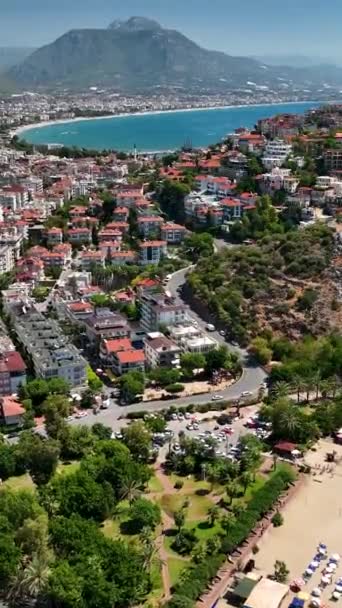 Турецькі Будівлі Чудовий Вид Місто Аланья — стокове відео